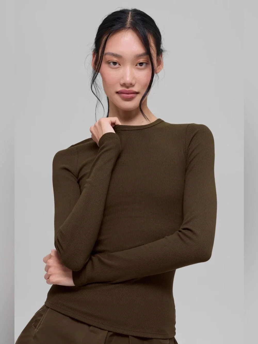 NWT Alo Yoga Ribbed‎ Modal Long Sleeve Expresso Medium